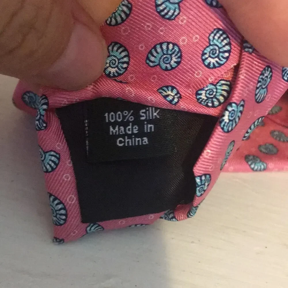 J. Crew 100% silk snail shell print neck tie